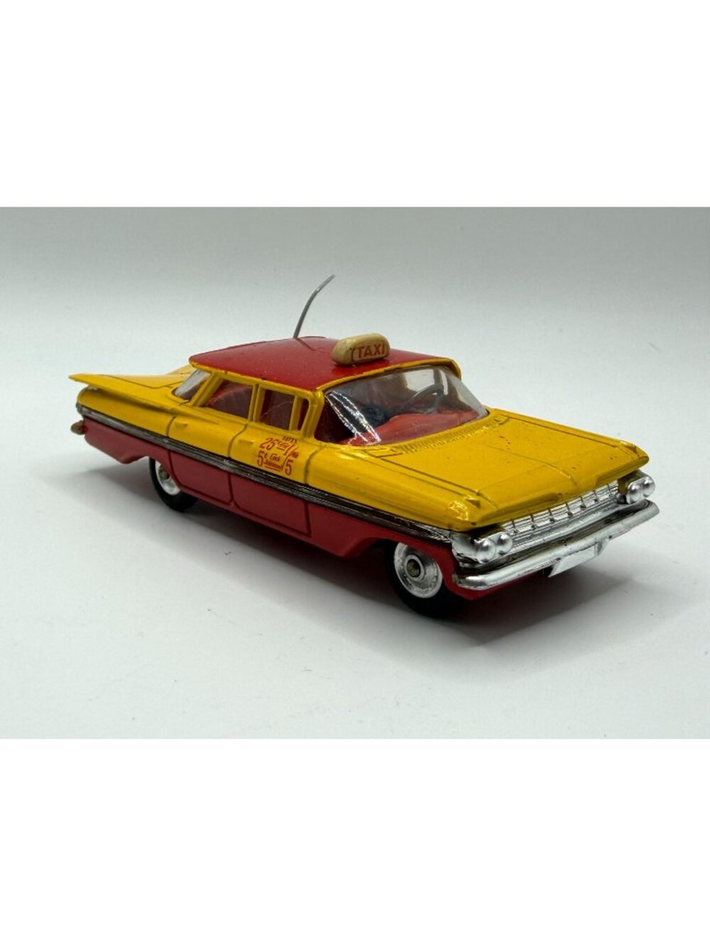 Vintage Corgi Toys 480 Chevrolet Impala Taxi Cab Red Yellow Diecast Car 1965